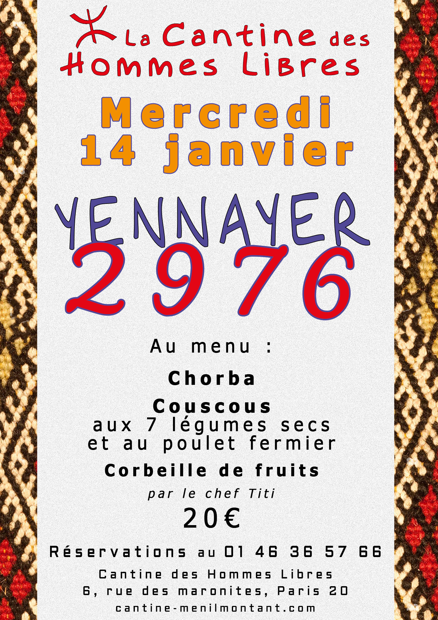 YENNAYER 2976 à la Cantine !